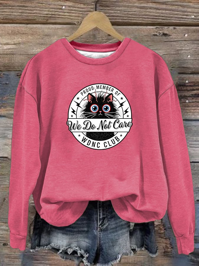 Women's  Retro Funny Proud Member Of Club We Do Not Care Menopause Perimenopause Print Sweatshirt