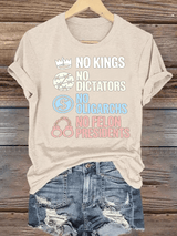 Women's  No Kings No Dictators Protest print T-Shirt