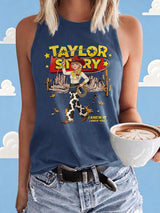 Retro I Knew It Print Tops Tank