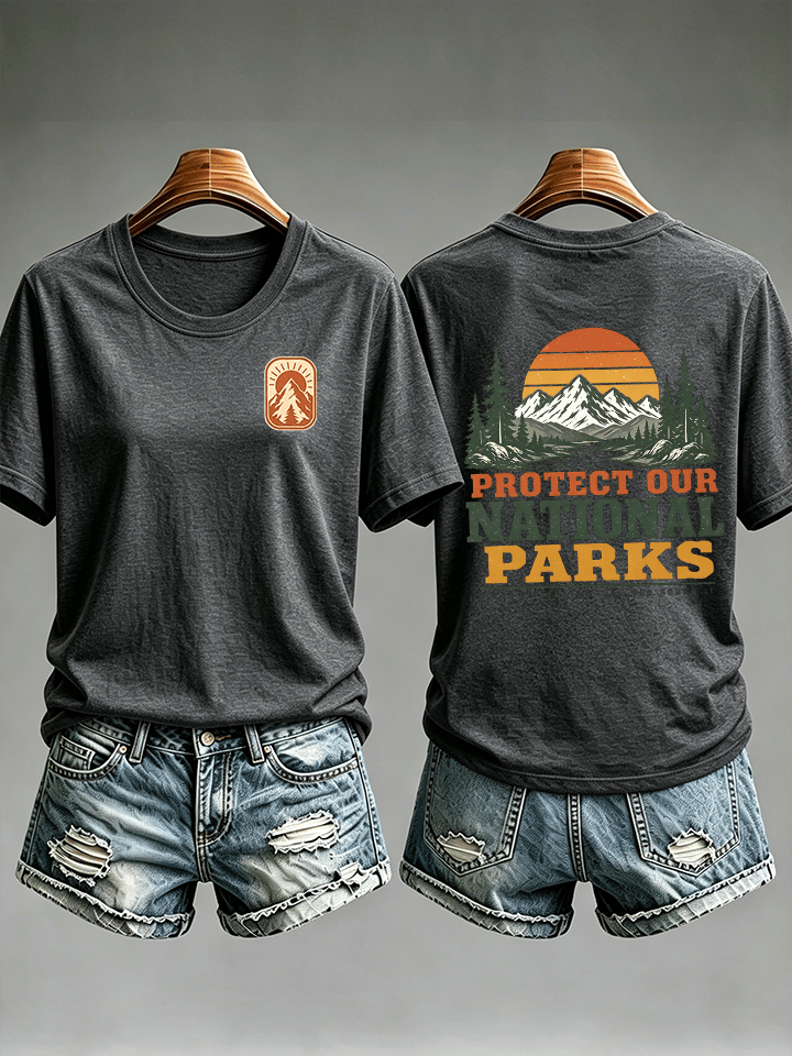 Women's  Protect Our National Parks Shirt, Mountain Camping T-Shirt