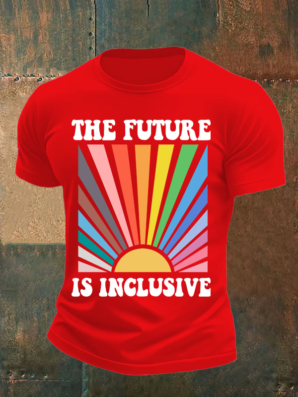 Men's Pride Month Rainbow Print T-Shirt