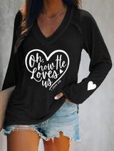 Women's Oh How He Loves Us Print T-Shirt