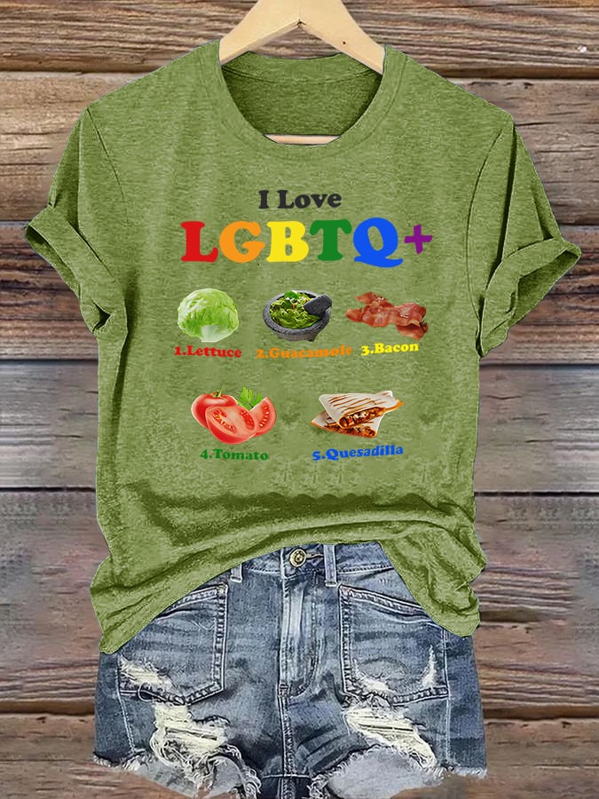 Women's  LGBTQ+ Pride Graphic Tee for Food Lovers