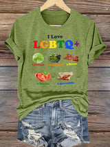 Women's  LGBTQ+ Pride Graphic Tee for Food Lovers