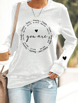 Women's You Are Enough Valentine'S Day Christian Print Sweatshirt
