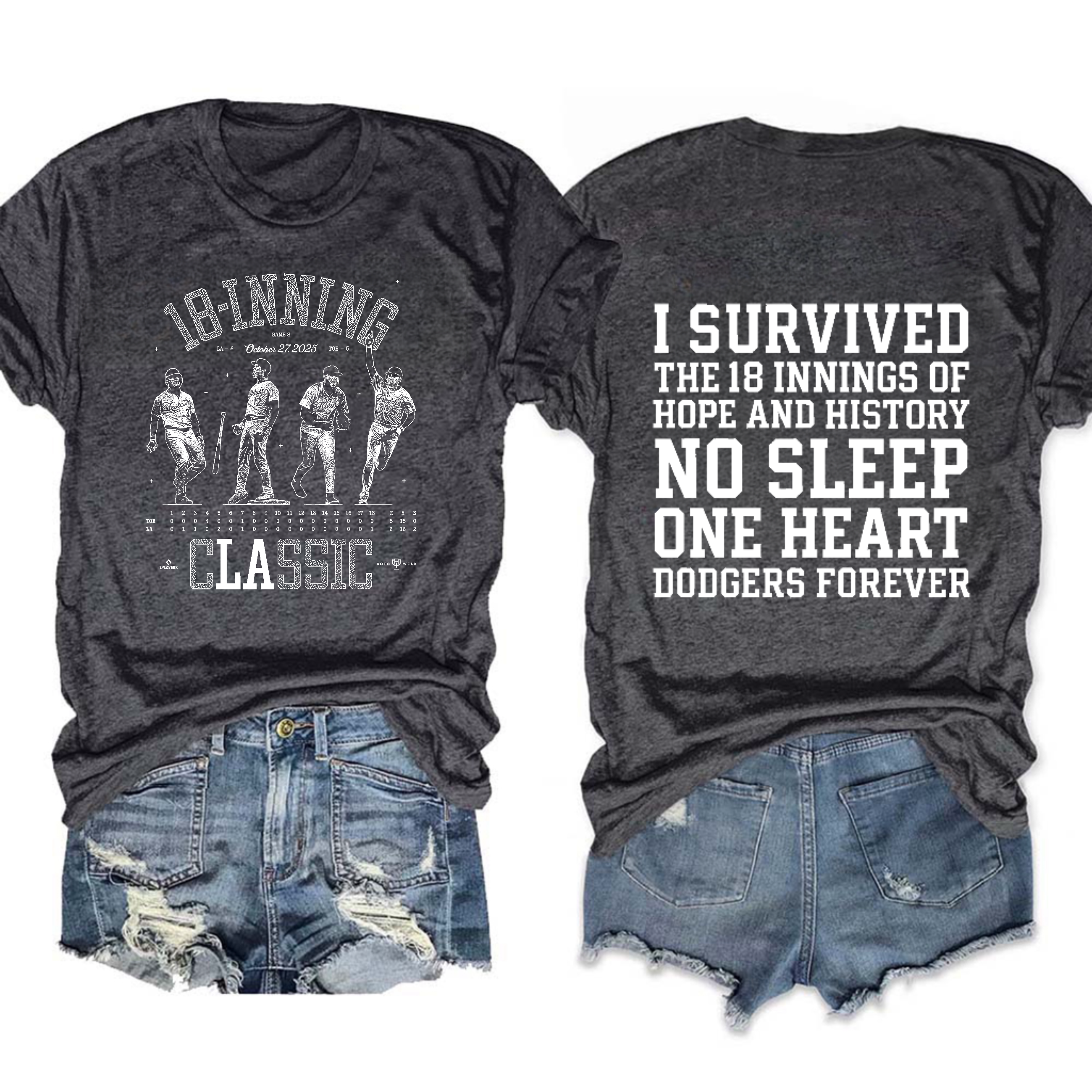 Dodgers 18 Inning 2025 World Series Champions Tee