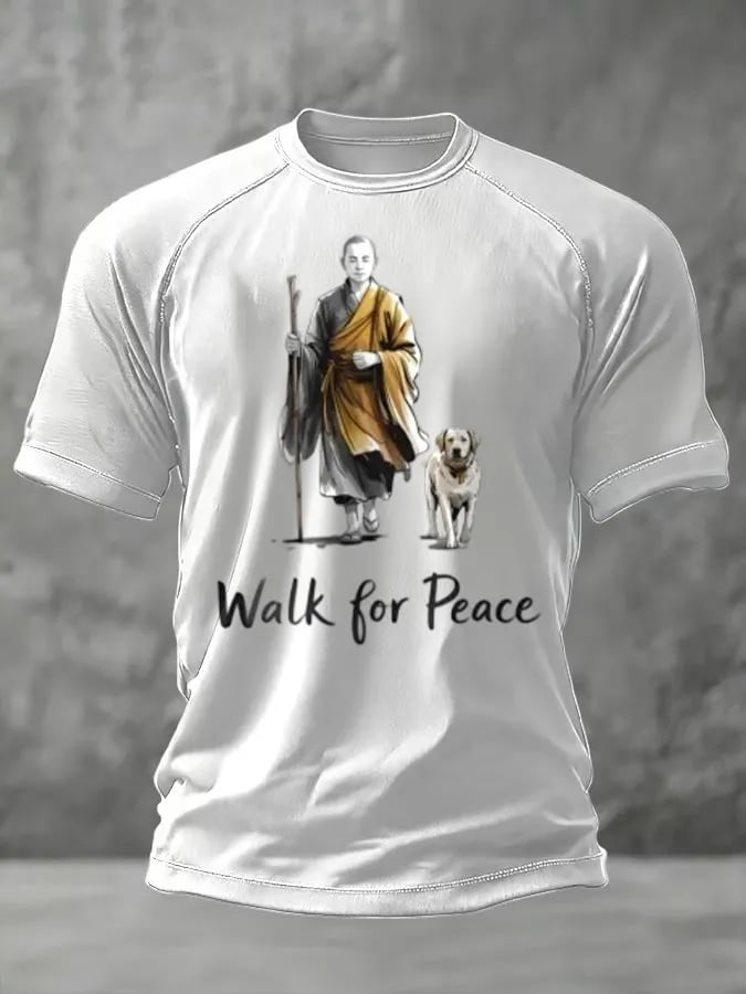 Men's Retro Walk For Peace  Art Print Shirt