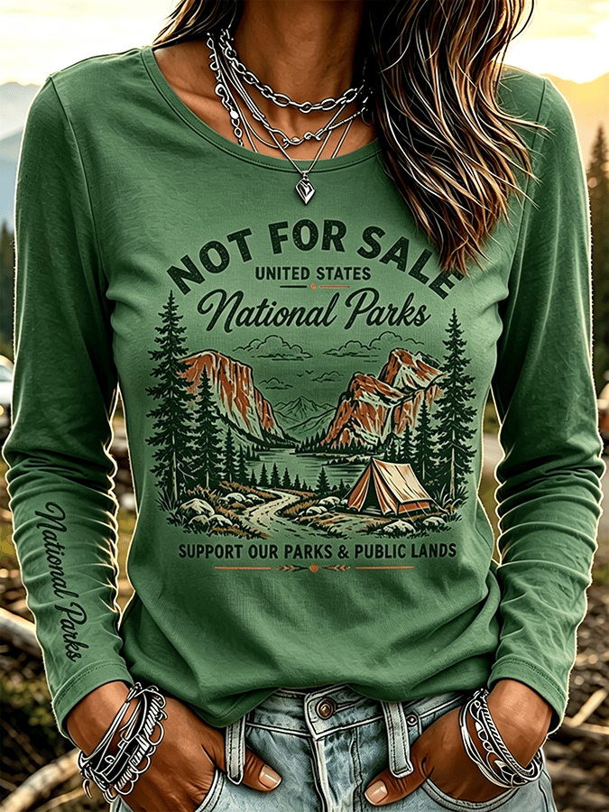 Women's "Support Our Parks & Public Lands"Comfortable  Long-Sleeve T-Shirt