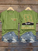 Women's Drag Racing Hero Print Casual T-shirt