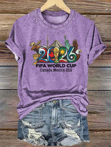 Women's  2026 Canada Mexico Usa Football T-shirt