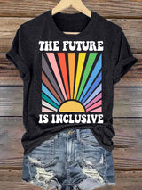 Women's  Pride Month Rainbow Print T-Shirt
