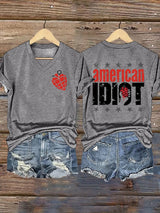 Women's Rock Band Print Casual T-Shirt