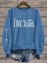 Women's Valentine's Day Faith Print Crew Neck Sweatshirt