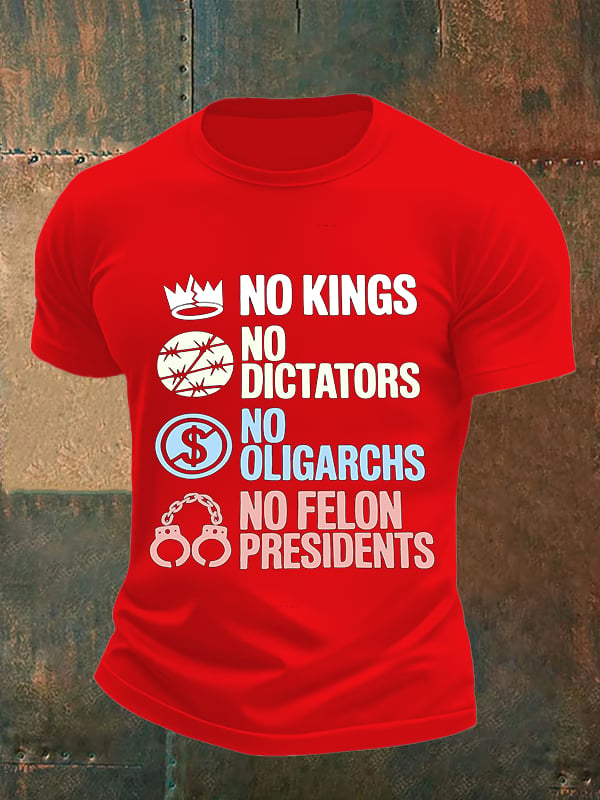 Men's  No Kings No Dictators Protest print  T-Shirt