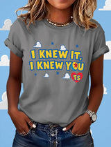 Retro I Knew It Print T-Shirt