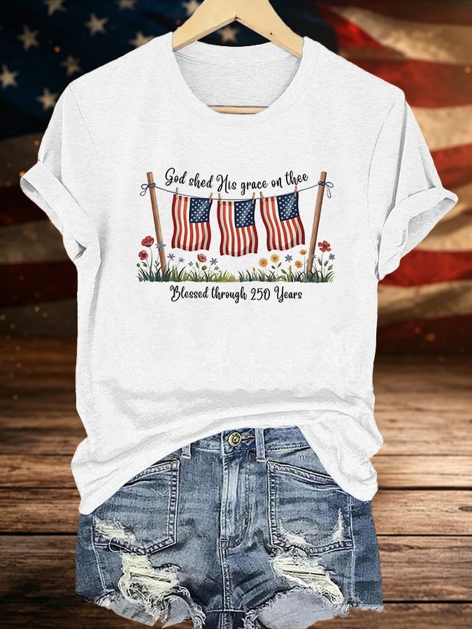 Women's Blessed through 250 Years Printed T-Shirt