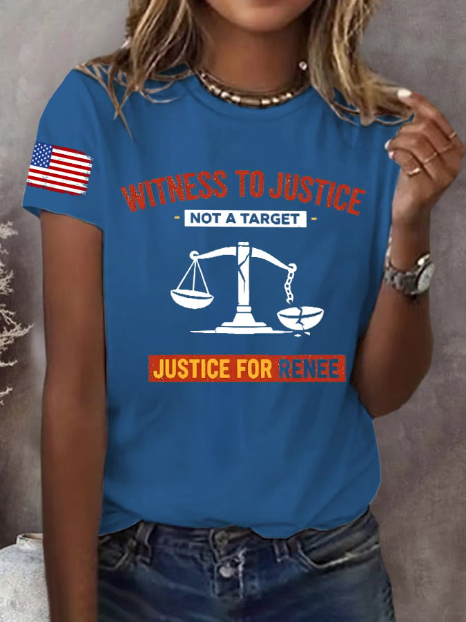 Retro Witness To Justice -Not A Target Justice For Renee Print T-Shirt