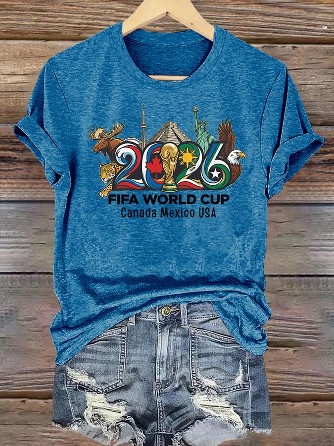 Women's  2026 Canada Mexico Usa Football T-shirt
