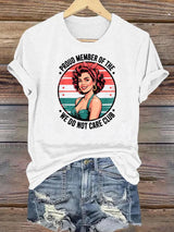 Women's  Retro Funny Proud Member Of Club Menopause Perimenopause Print T-Shirt