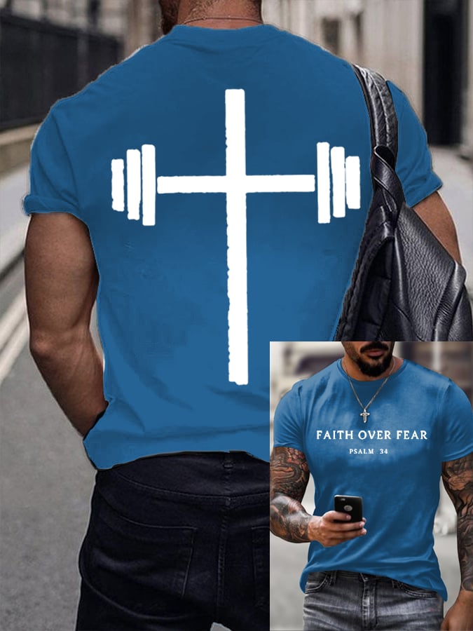 🔥Buy 3 Get 15% Off🔥Men's Gym Faith Printed Shirt