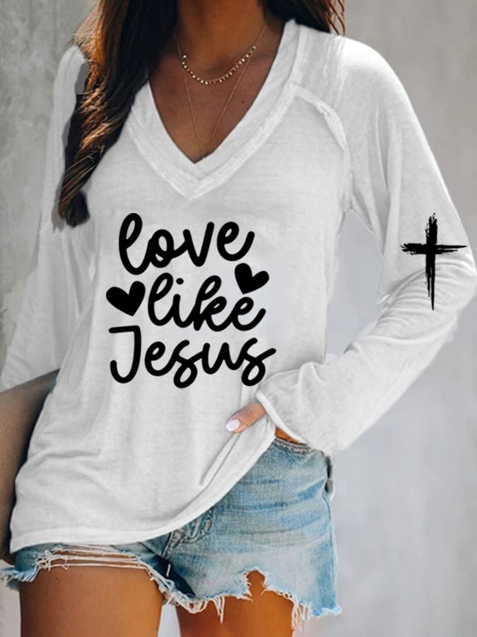 Women's Love Like Jesus Print T-Shirt