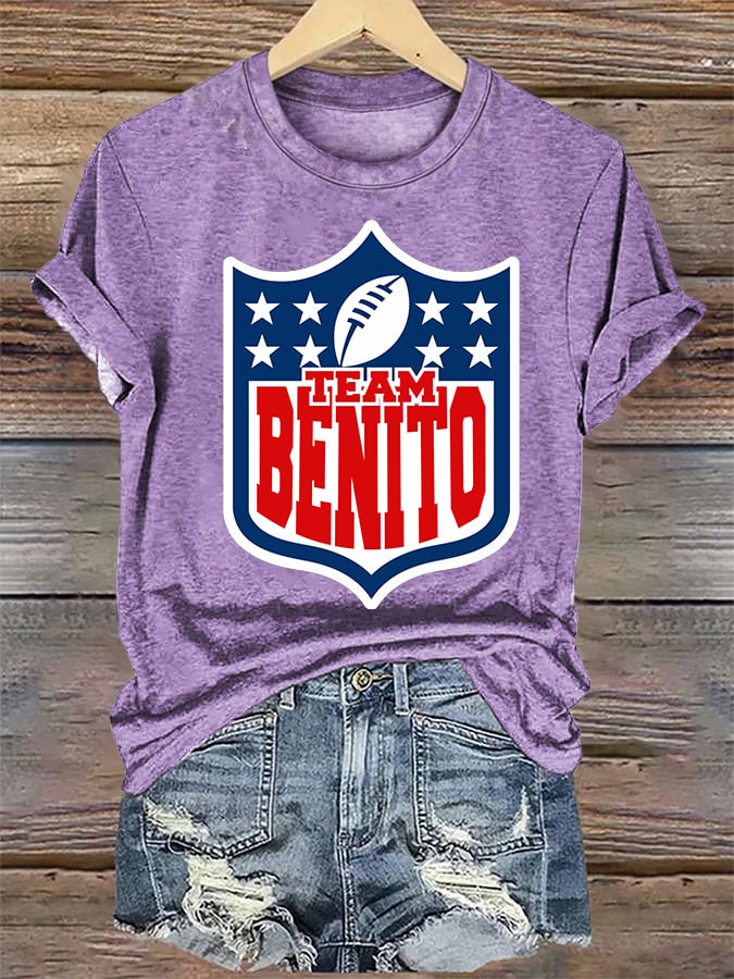 Women's  Team Benito Puerto Rico Print Casual Tee
