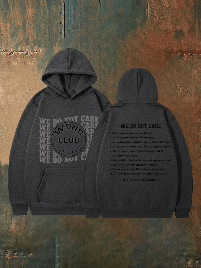 Women's  Retro Funny Proud Member Of Club We Do Not Care Menopause Perimenopause Print   Hoodie