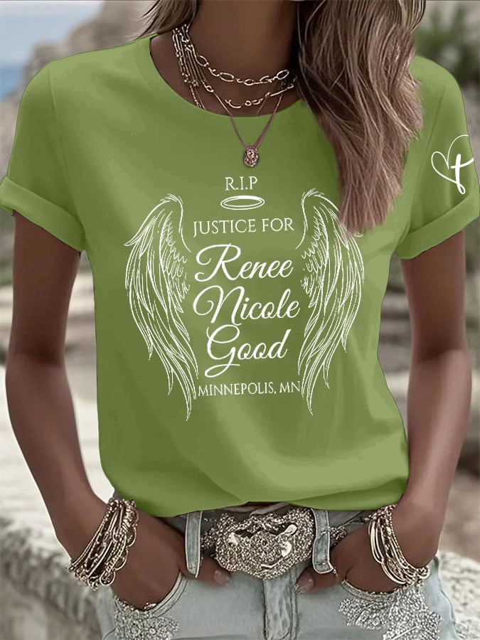 Retro Justice For Renee Print T-Shirt