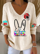 Puerto Rico colorful casual Women's Printed Long Sleeve Top