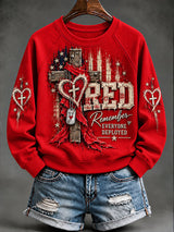 Women's Red Friday Print Sweatshirt