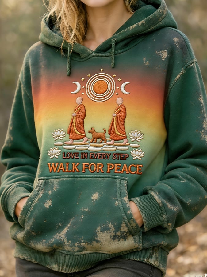 Monks participated in a peace walk with their peace dog Women's  Sweatshirt