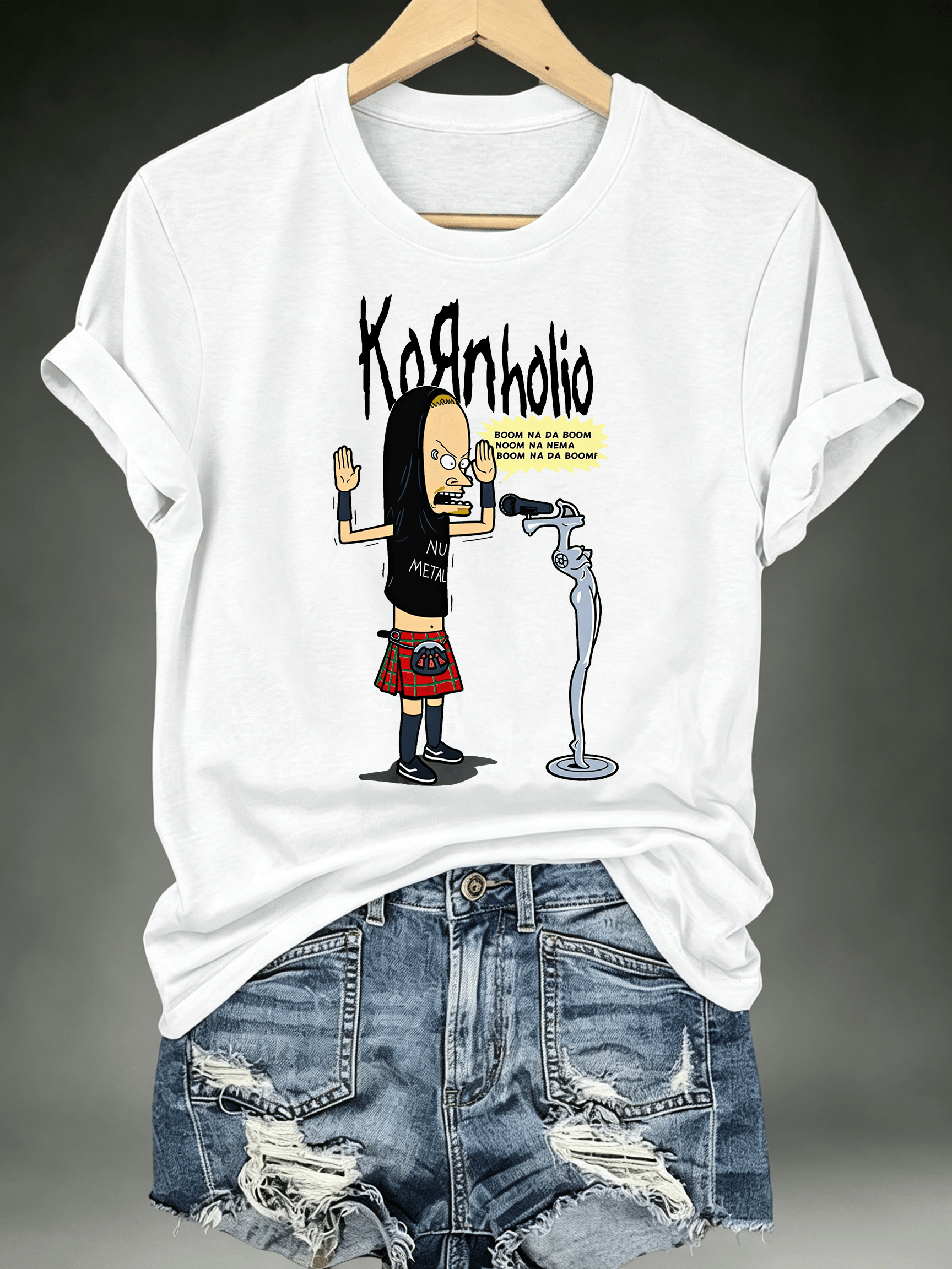 Women's  Kornholio Nu-Metal Cartoon  Pop Culture T-Shirt