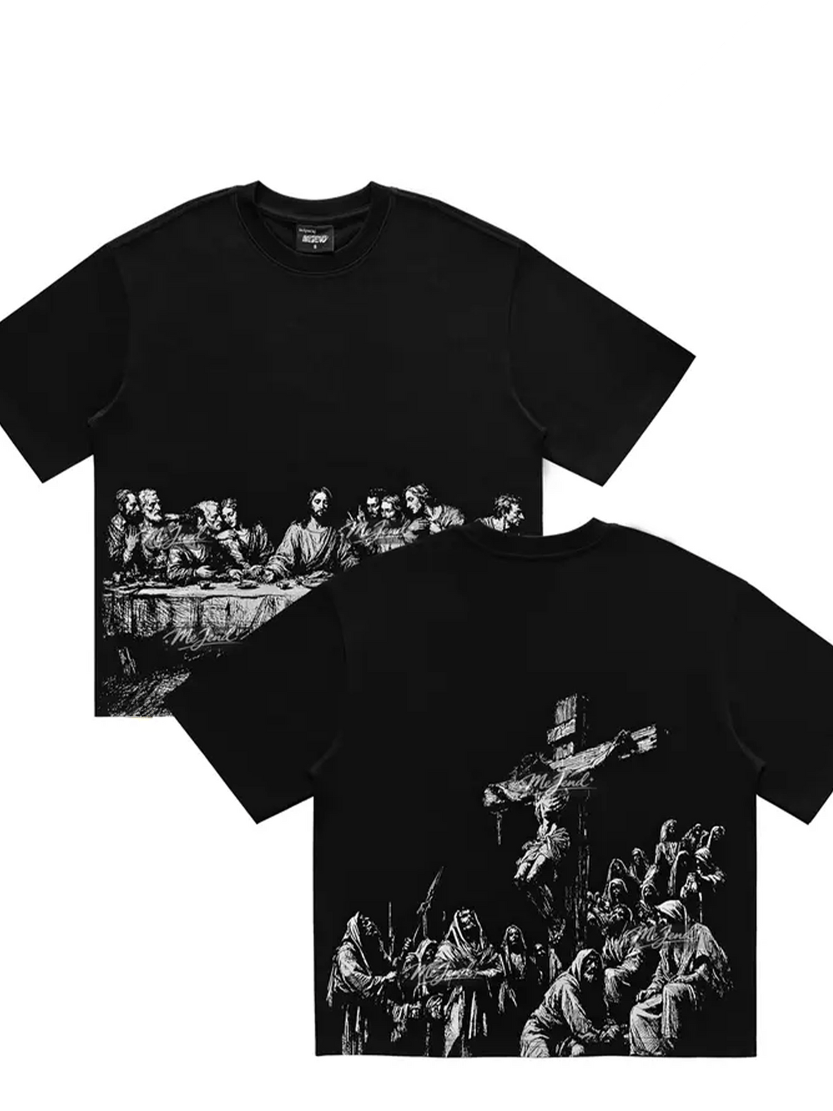 Men's Jesus Print, Gothic Art T-Shirt