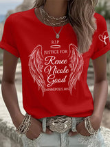 Retro Justice For Renee Print T-Shirt