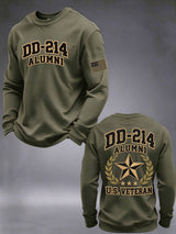 Men's Veteran Pride DD-214 Printed Waffle Long-Sleeve T-Shirt