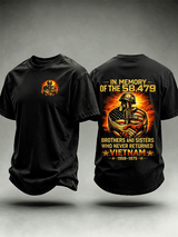 Men's In Memory Of The 58,479 Tribute T-Shirt, Vietnam Era Memorial Graphic Tee