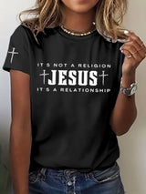 Women's Jesus Printed Short Sleeve T-Shirt
