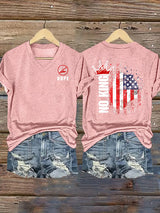 Women's  NOPE No King American Flag  Print T-Shirt