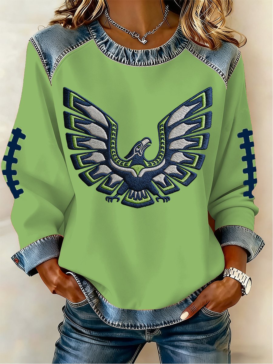 Women's Football Print Sweatshirt