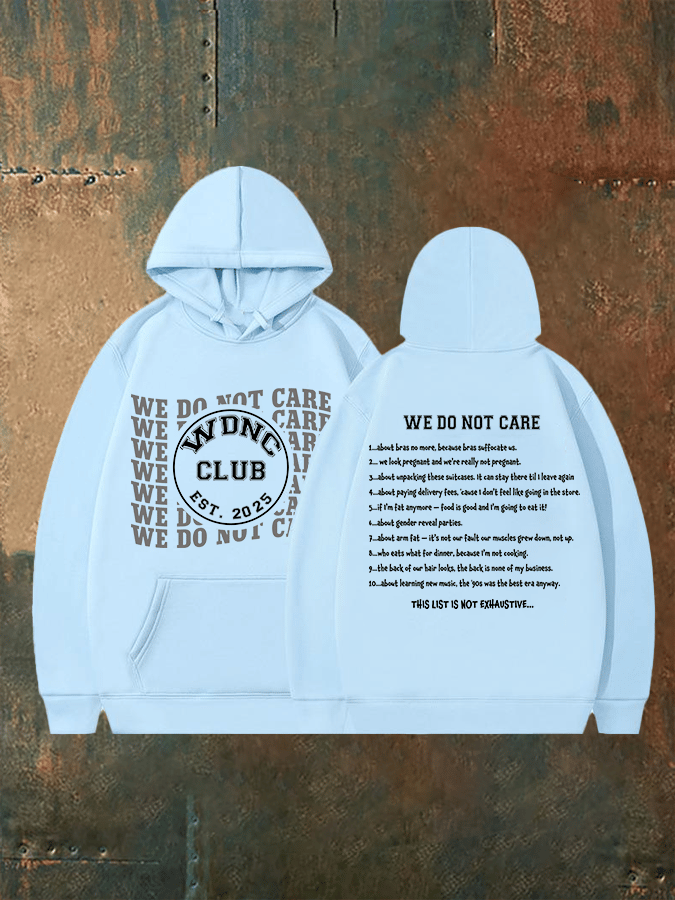 Women's  Retro Funny Proud Member Of Club We Do Not Care Menopause Perimenopause Print   Hoodie