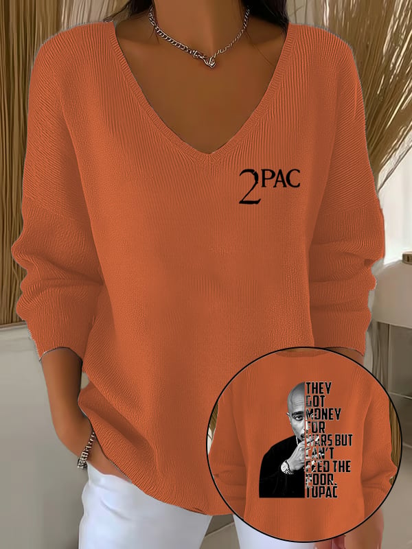 Women's  2Pac Rapper Print  Tops