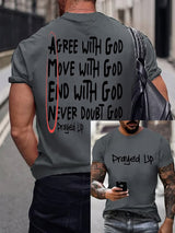 Men'S Casual "I Have Prayed And Been Ready To Face Anything" Faith Short Sleeve T-Shirt