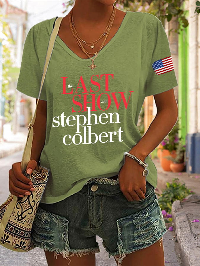 🔥Buy 3 Get 15% Off V-Neck Retro Last Show Print T-Shirt