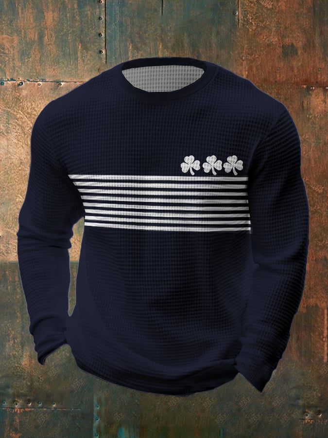 Men's St. Patrick's Day Stripe Contrast Waffle T-shirt