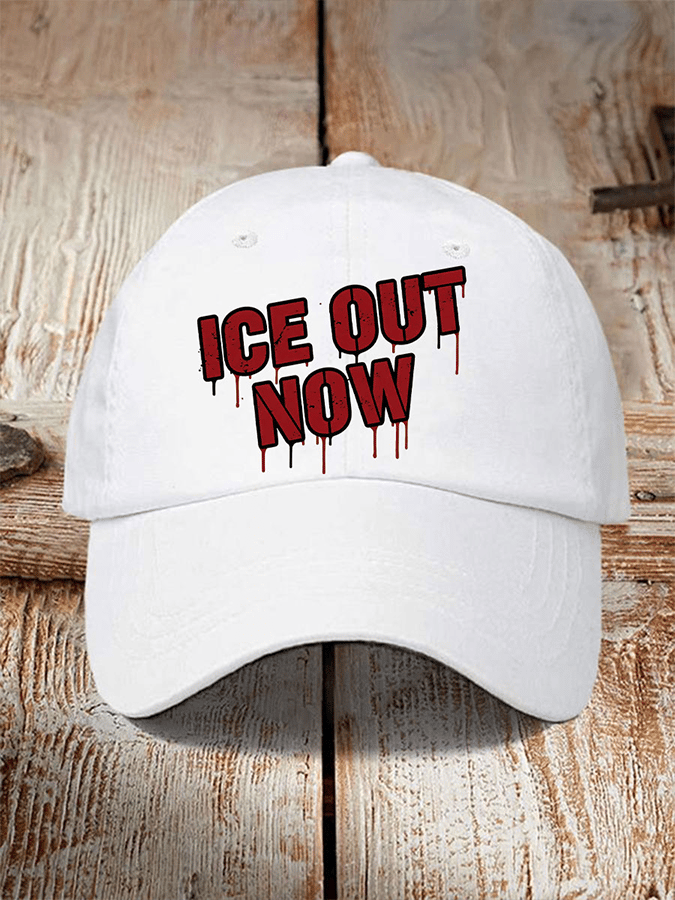 ICE OUT NOW Printed Retro Baseball Cap