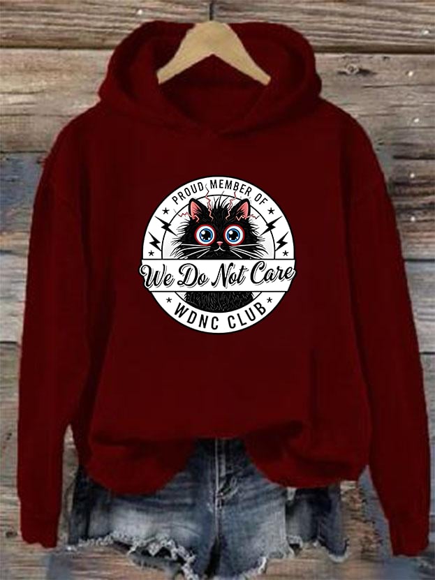 Women's  Retro Funny Proud Member Of Club We Do Not Care Menopause Perimenopause Print  Hoodie