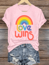 Women's  Love wins with rainbow Oversized T-Shirt