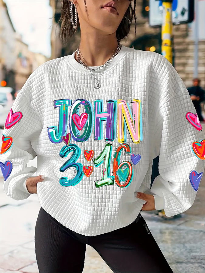 Women's Colorful John 3:16 For God So Loved the World Sweatshirt