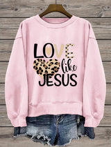 Women's Valentine's Day Faith Print Crew Neck Sweatshirt