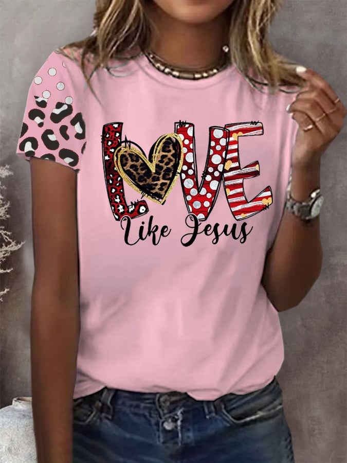 Women's Valentine's Day Printed Casual T-Shirt